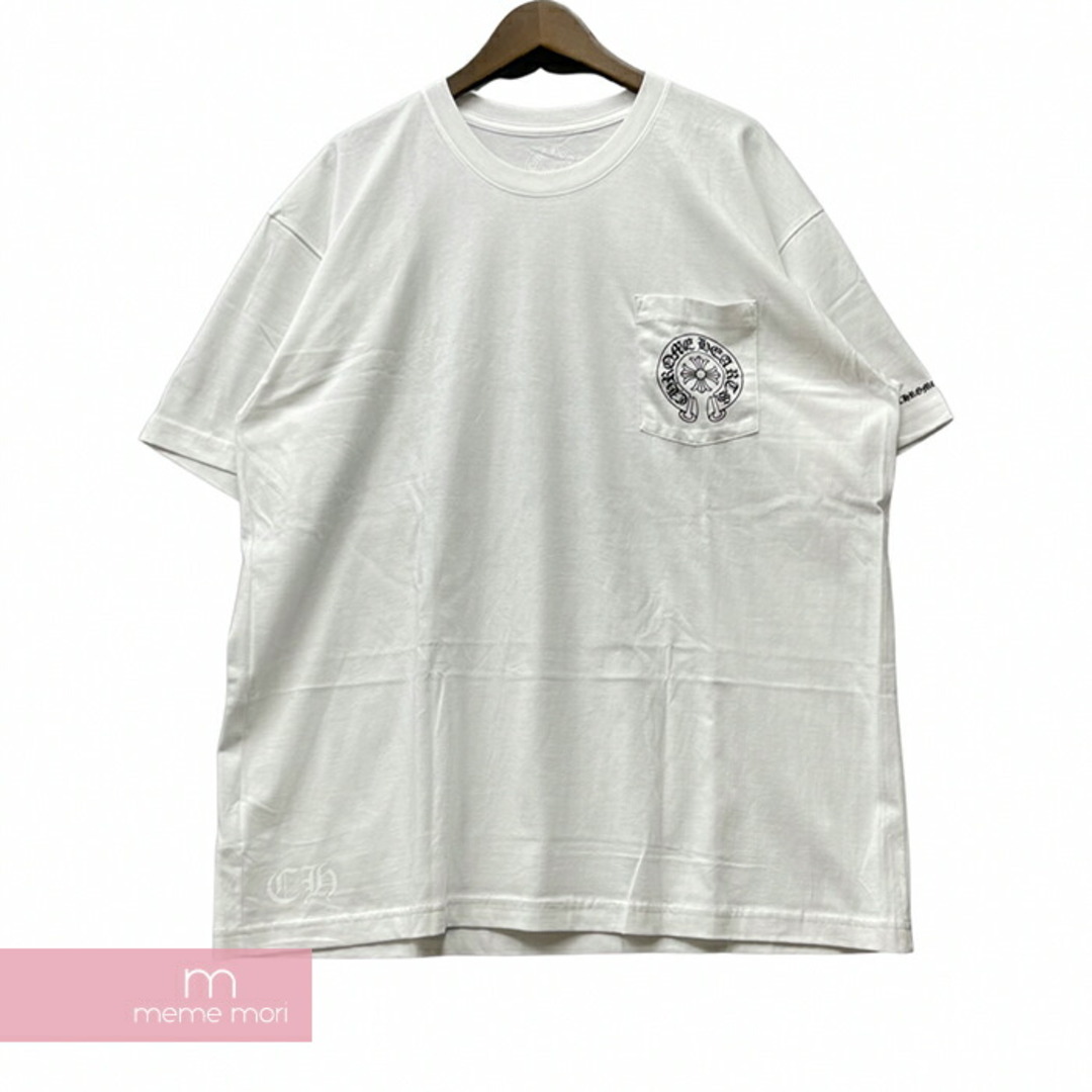 CHROME HEARTS Horseshoe Tee クロムハーツ ホースシューTシャツ 半袖カットソー ポケT ロゴプリント ホワイト  サイズXL【230624】【新古品】【me04】