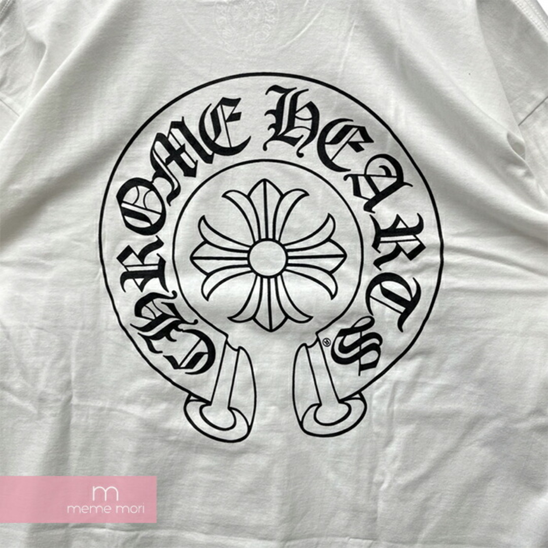 CHROME HEARTS Horseshoe Tee クロムハーツ ホースシューTシャツ 半袖カットソー ポケT ロゴプリント ホワイト  サイズXL【230624】【新古品】【me04】