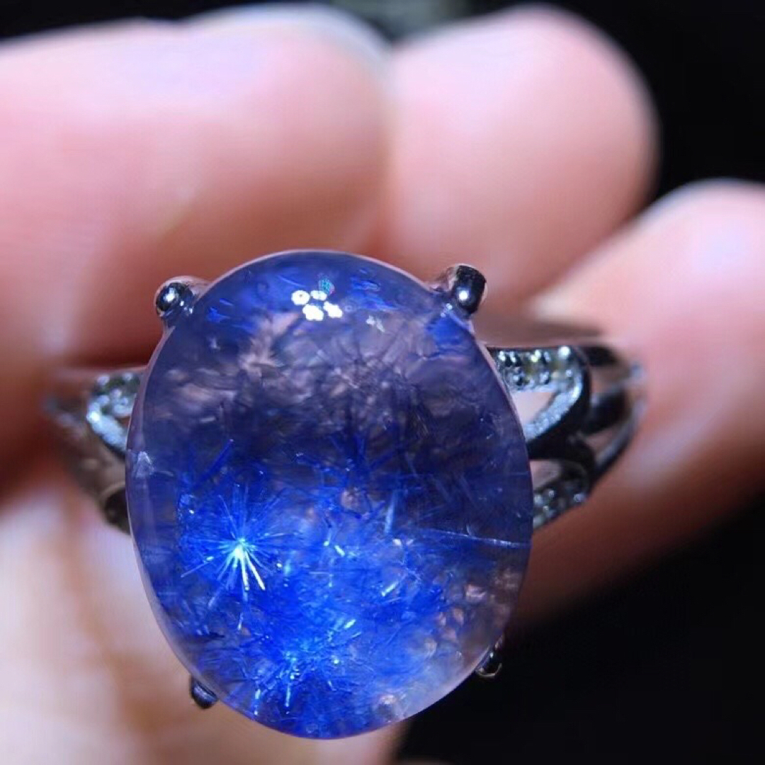 天然】ブルールチル デュモルチエライト リングs925 3.1*10.8mm | www