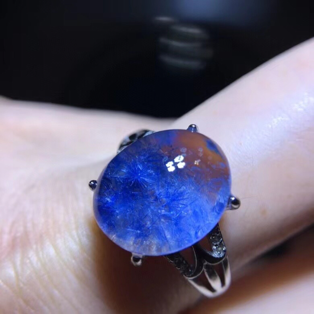 天然】ブルールチル デュモルチエライト リングs925 3.1*10.8mm | www