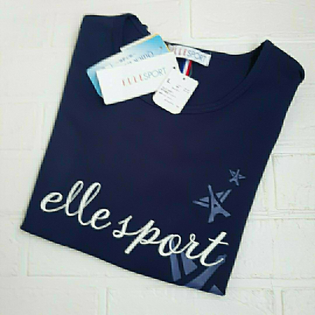 ELLE(エル)の新品 L 吸水速乾 ELLE SPORT エル スポーツ UV対策 ドライ レディースのトップス(Tシャツ(半袖/袖なし))の商品写真