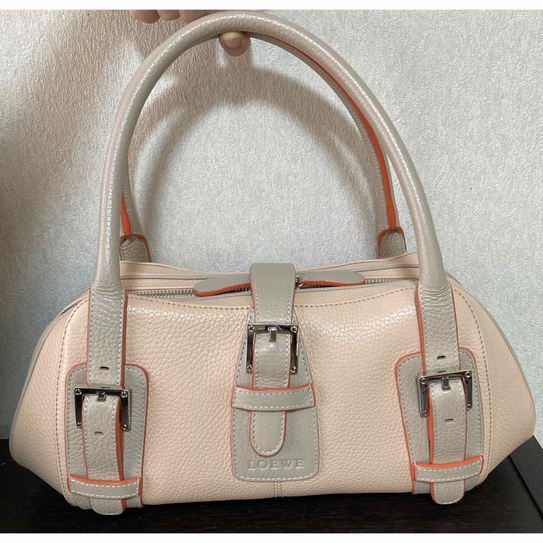 IO02720-K439極美品✨LOEWE ロエベ センダ レザー しぼ革 ハンドバッグ ブラック