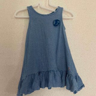 プチバトー(PETIT BATEAU)のプチバトー ワンピース ボーダー フリル ノースリーブ(ワンピース)