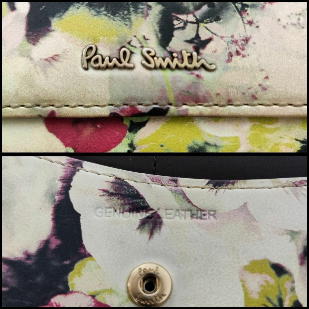 Paul Smith ポールスミス  二つ折り長財布 総柄 花柄 パンジー柄