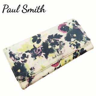 Paul Smith ポールスミス  二つ折り長財布 総柄 花柄 パンジー柄