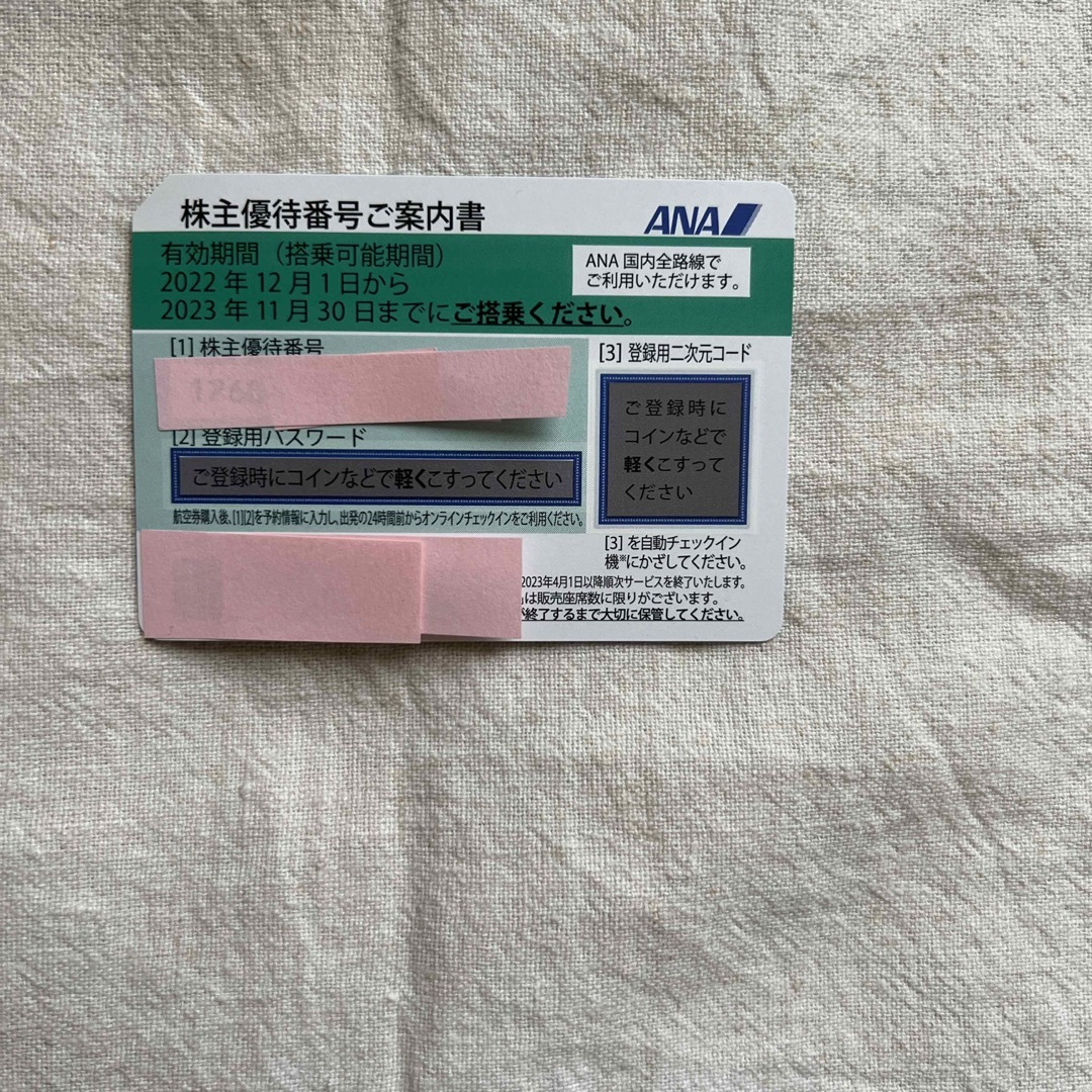 ANA(全日本空輸)(エーエヌエー(ゼンニッポンクウユ))の全日空 ANA 株主優待券 1枚 チケットの優待券/割引券(その他)の商品写真