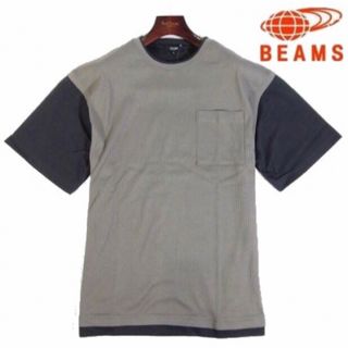 ビームス(BEAMS)の【BEAMS/ビームス】フェイクレイヤード 半袖Tシャツ ・グレーベージュ系・M(Tシャツ/カットソー(半袖/袖なし))