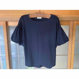 アースミュージックアンドエコロジー(earth music & ecology)のバルーンスリーブバックタックカットソー（Navy）(カットソー(半袖/袖なし))