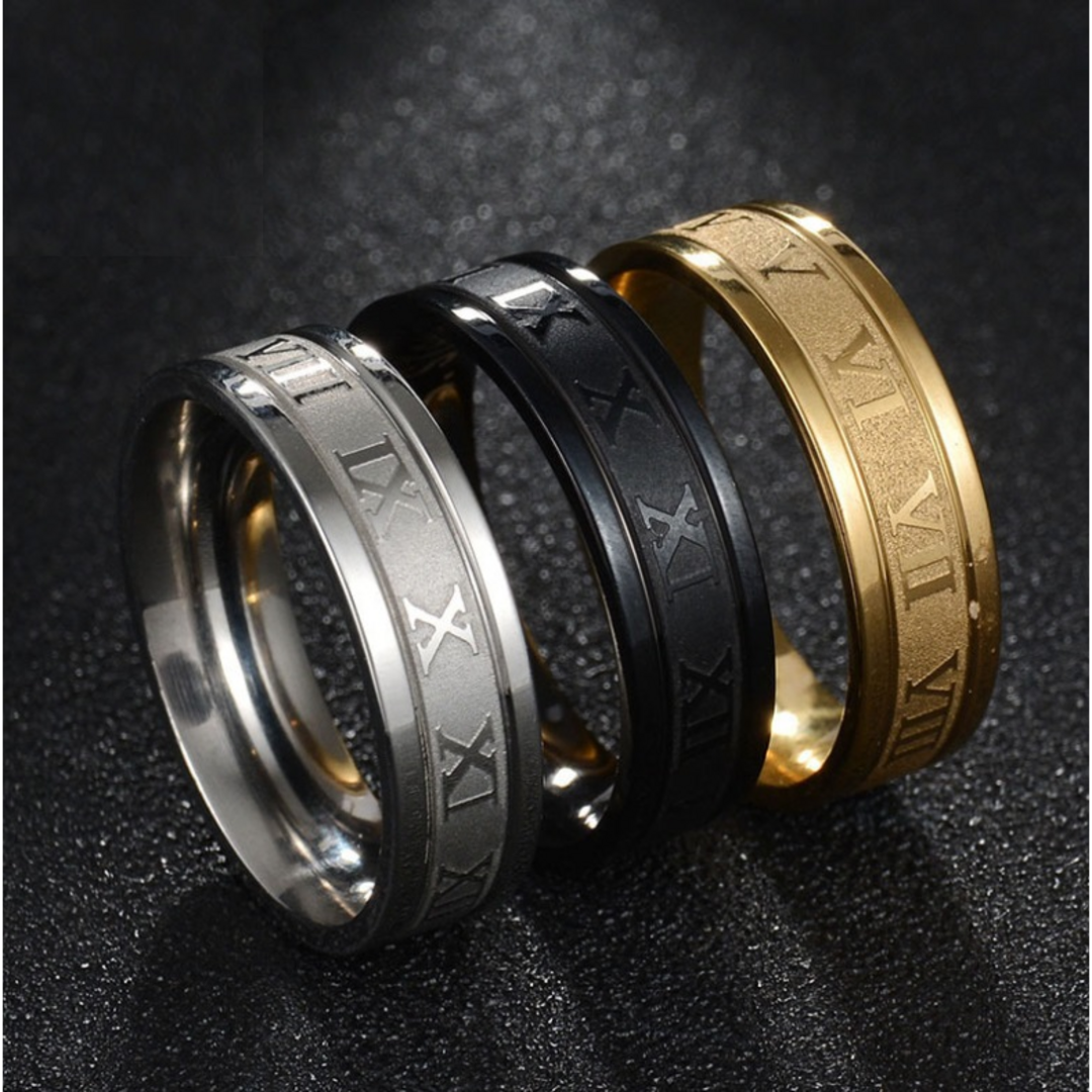 指輪 ゴシックリング チタン ローマ数字 ブラックシルバーゴールドの通販 by 明石和也's shop｜ラクマ