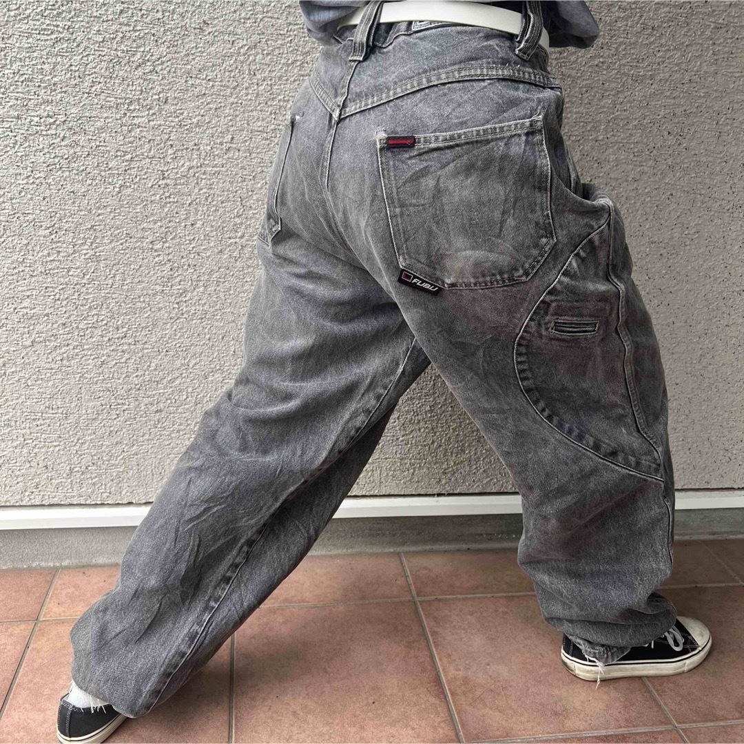 FUBU(フブ)のFubu シンプル デニム b系 ストリート ビックサイズ 着画モデル155cm メンズのパンツ(デニム/ジーンズ)の商品写真