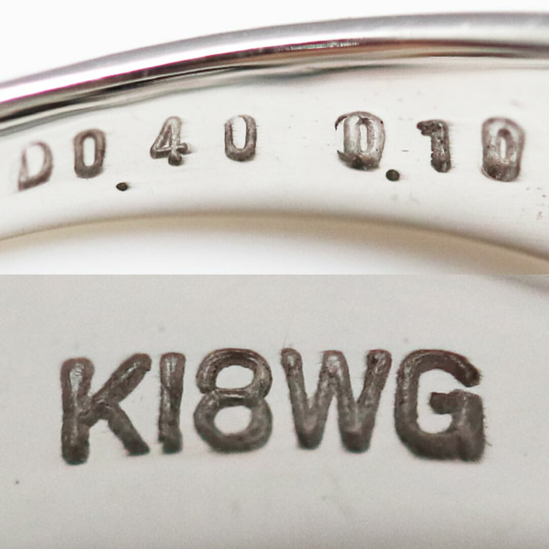 K18WG ホワイトゴールド フラワーモチーフ リング・指輪 ダイヤモンド0.40ct/0.10ct 15.5号 3.9g レディース【中古】 レディースのアクセサリー(リング(指輪))の商品写真