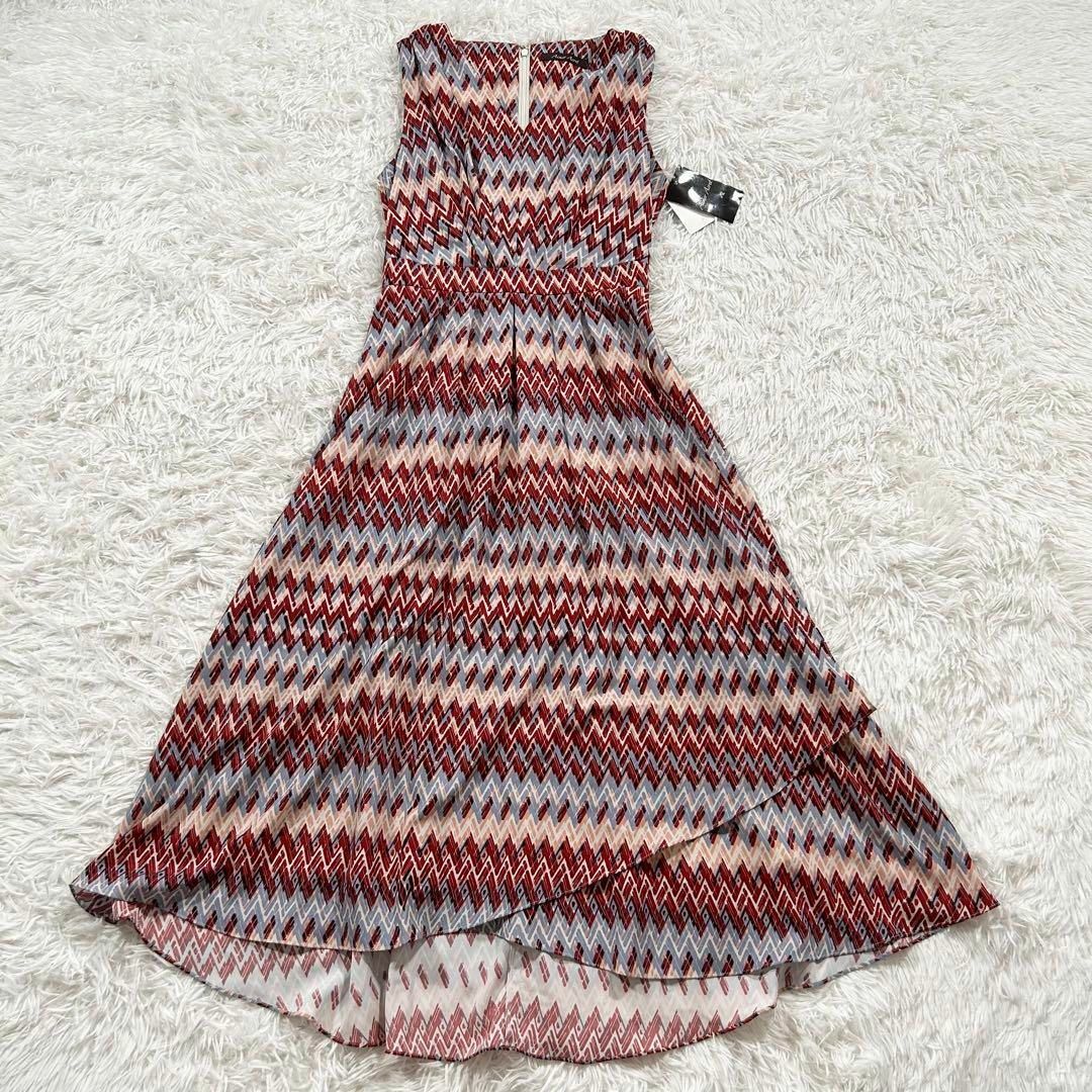 定番入荷 新品タグ付き✨エメ フレア Aライン タック 総柄 ワンピース