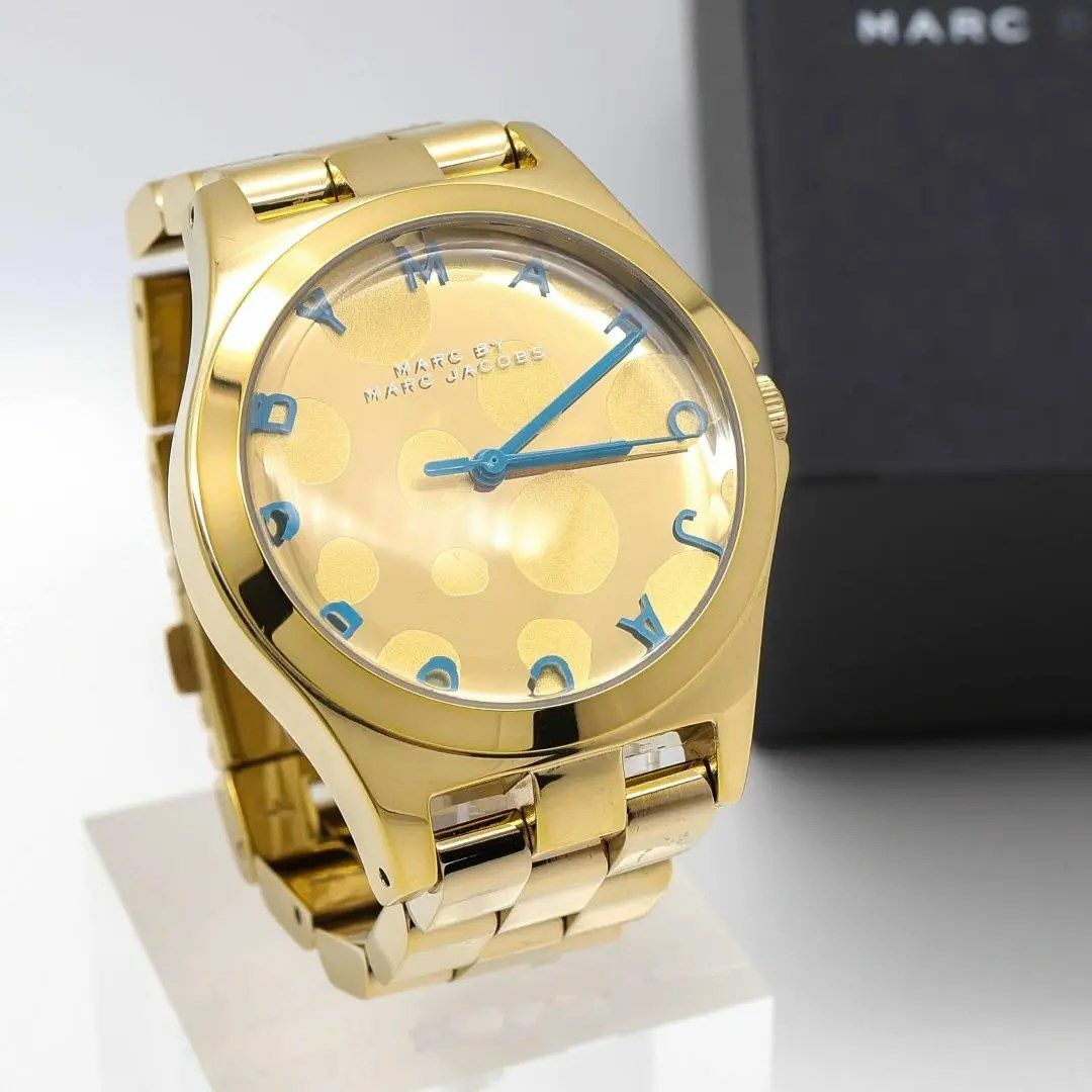安心 保証 《美品》MARC BY MARC JACOBS 腕時計 ゴールド ドット MARC BY MARC JACOBS 時計