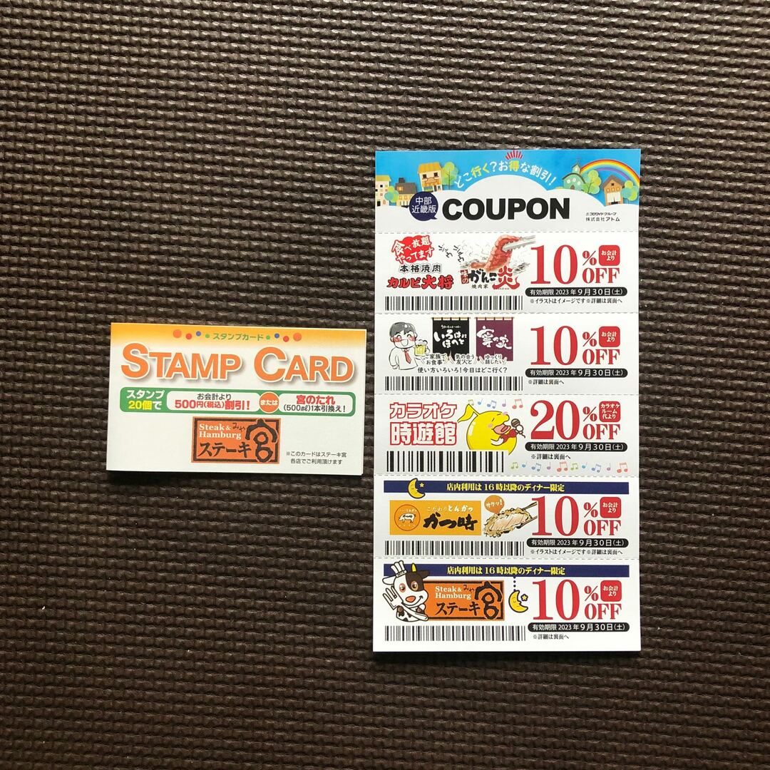 ステーキ宮　スタンプカード　クーポン チケットの優待券/割引券(レストラン/食事券)の商品写真