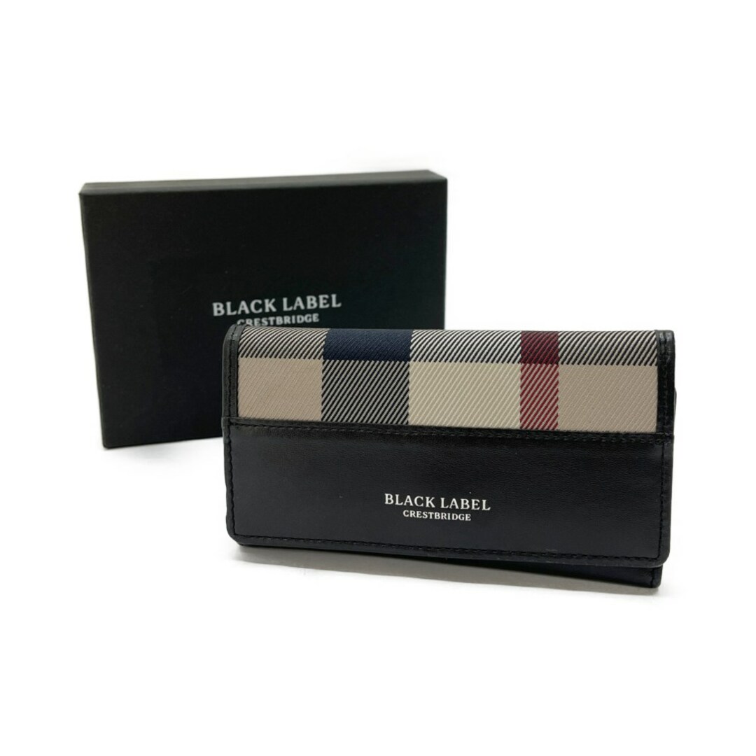 ◆◆BLACK LABEL クレストブリッジチェックキーケース ブラック