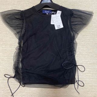 エムズグレイシー カットソー Tシャツ ネイビー 38 綿 透かしレース