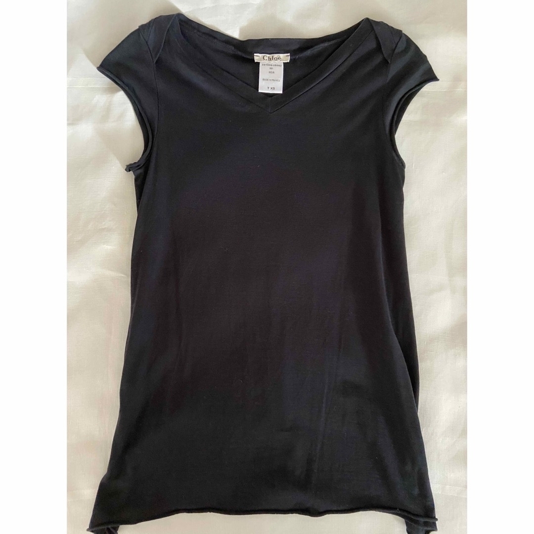 Chloe(クロエ)のクロエ 黒 カットソー フィービー期 レディースのトップス(Tシャツ(半袖/袖なし))の商品写真