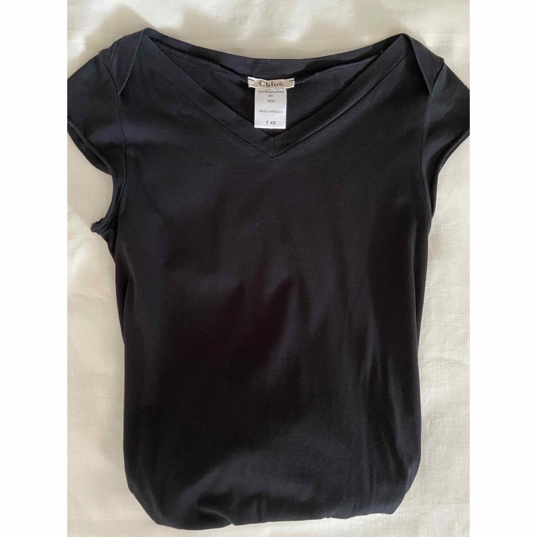 Chloe(クロエ)のクロエ 黒 カットソー フィービー期 レディースのトップス(Tシャツ(半袖/袖なし))の商品写真