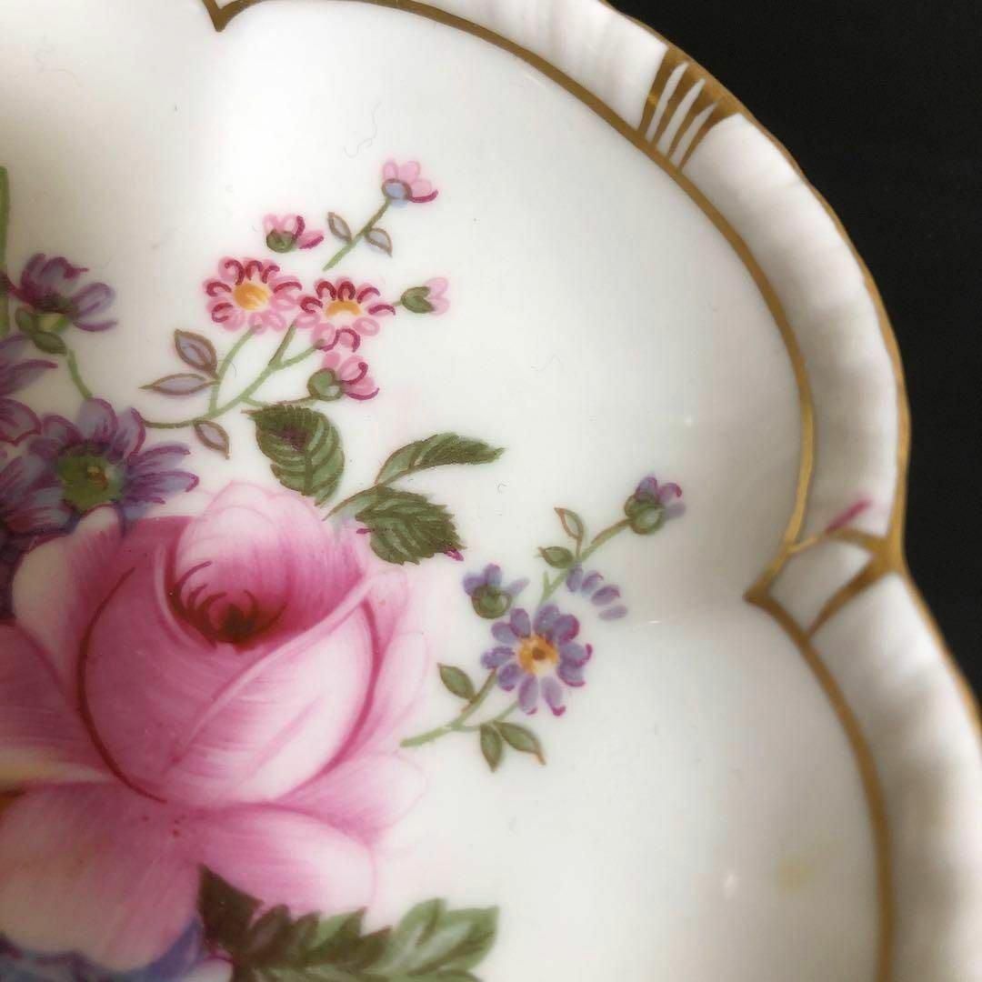 ロイヤルクラウンダービー 花の形 ミニプレート 皿 小皿 ポジー 花柄 薔薇 3