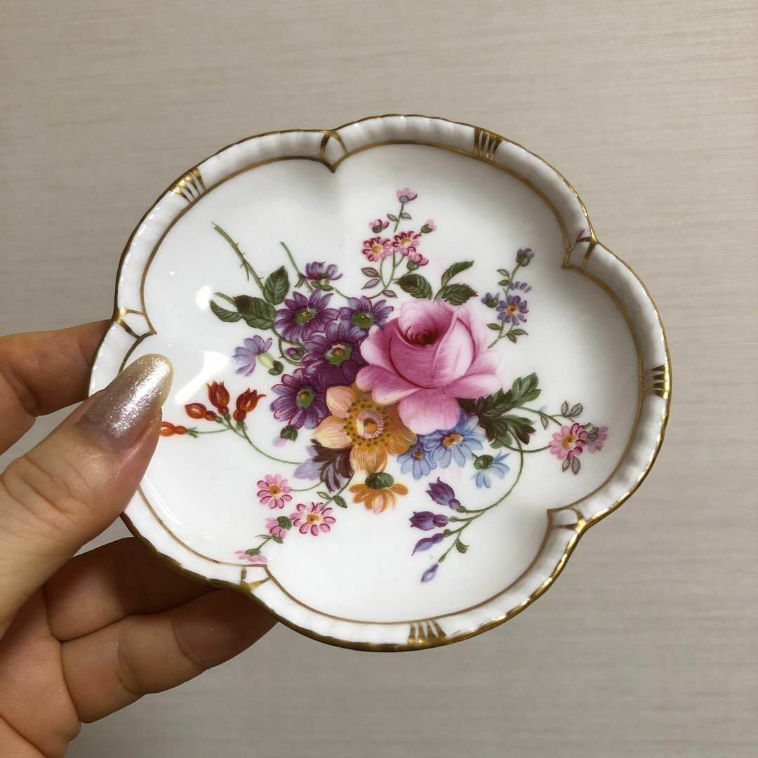 ロイヤルクラウンダービー 花の形 ミニプレート 皿 小皿 ポジー 花柄 薔薇 8