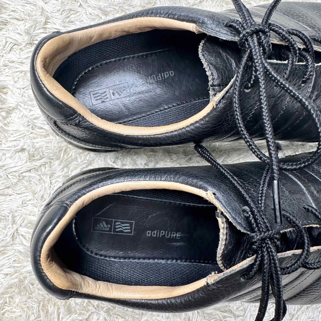adidas - adiPURE アディピュア ゴルフシューズ レザー 黒 ブラック