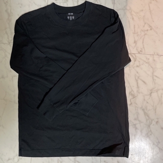 ユニクロ(UNIQLO)のユニクロ  メンズ  長袖  黒  AIRism  Mサイズ  (Tシャツ/カットソー(七分/長袖))