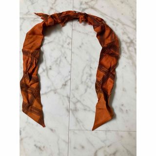 エルメス(Hermes)の☆にのちゃ様専用☆エルメス　リボンスカーフ　オレンジ　シルク(スカーフ)