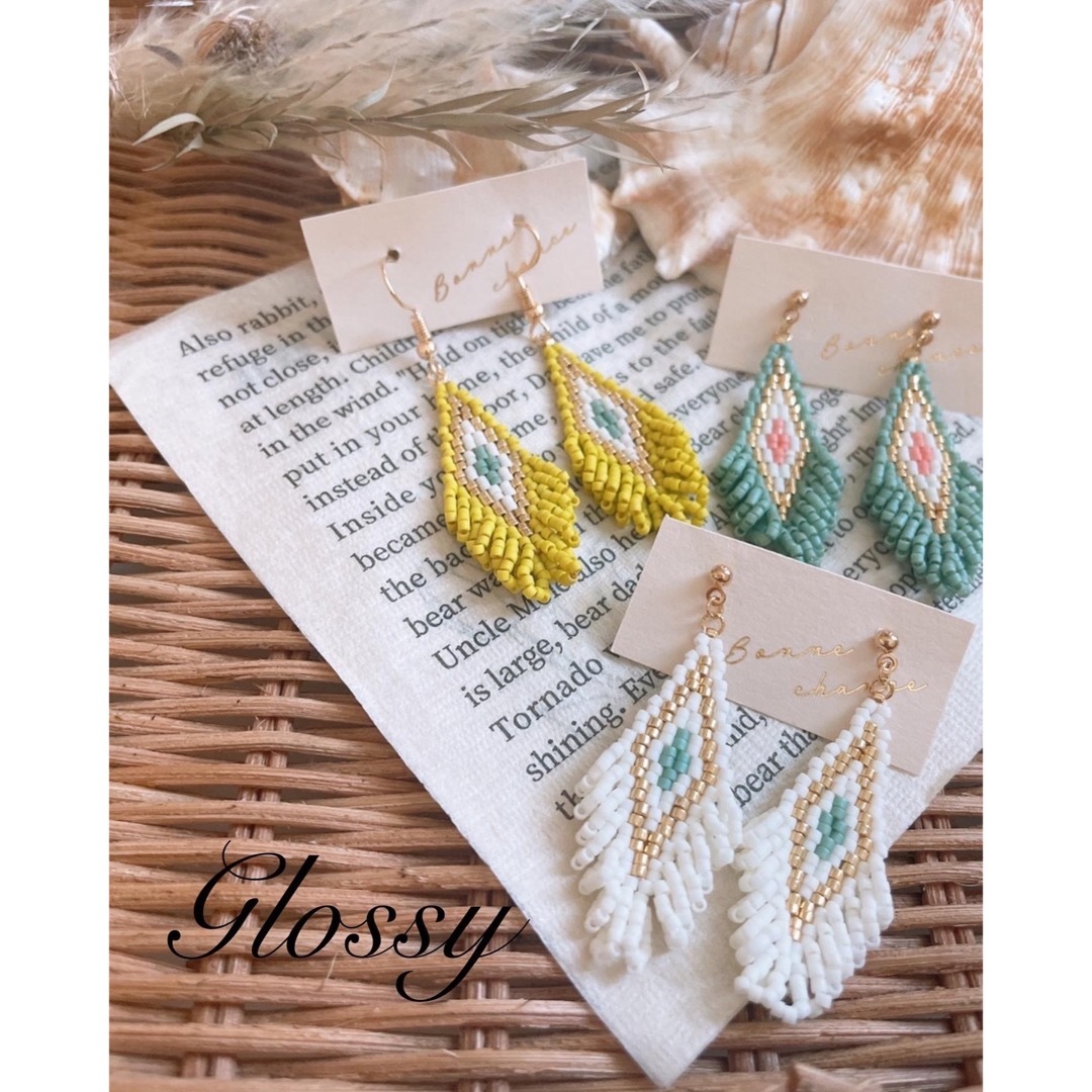 No.1400 ハンドメイド ピアス イヤリング カラフル レモン ピアス
