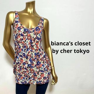 シェル(Cher)の【2743】bianca’s closet 花柄 ノースリーブ シャツ(シャツ/ブラウス(半袖/袖なし))