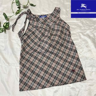 バーバリーブルーレーベル(BURBERRY BLUE LABEL)の★BURBERRY LONDON★バーバリーブルーレーベル 肩リボンノースリーブ(カットソー(半袖/袖なし))