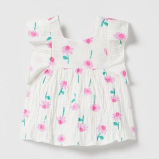 ザラキッズ(ZARA KIDS)のZARA 98 お花デザイン　ブラウス(ブラウス)