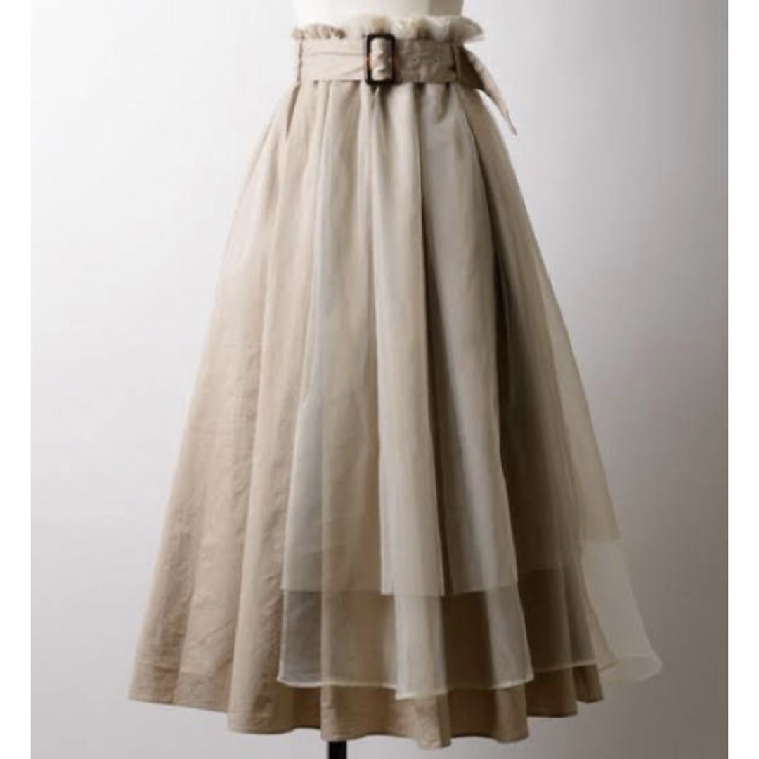 la belle Etude(ラベルエチュード)の超破格la belle Etudeオーガンジーチュールドッキングトレンチスカート レディースのスカート(ロングスカート)の商品写真