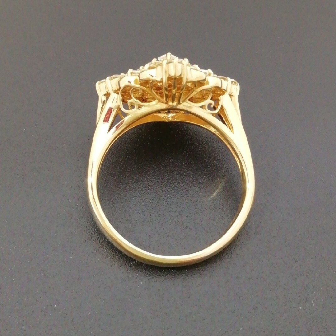 非加熱ブルーカルセドニーベゼルセッティングリング K18 20.00ct 鑑別 非加熱ブルーカルセドニーベゼルセッティングリング K18 20.00ct 鑑別