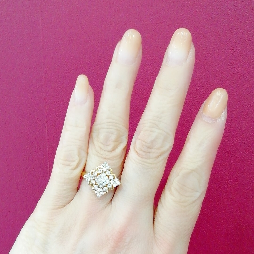 K18◇✨ダイヤ1.00ct✨◇デザイン◇✨ダイヤ✨リング✨ミニ宝石鑑別書