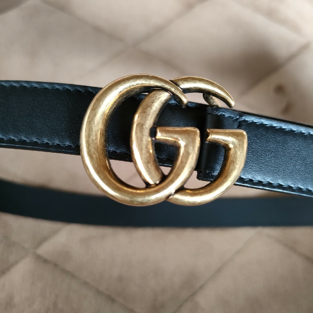 GUCCI グッチ ベルト レザー ダブルG ブラック-