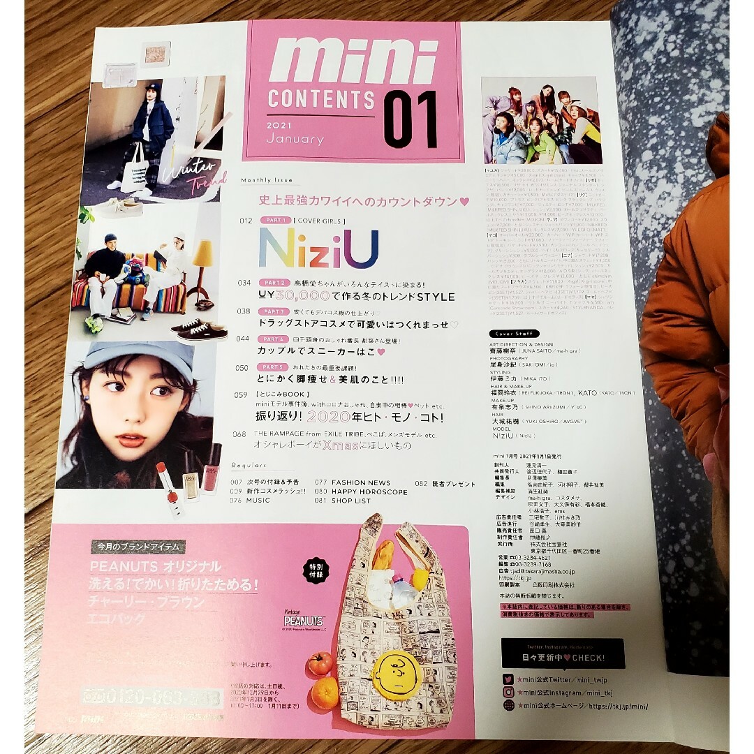 mini (ミニ) 2021年 01月号 エンタメ/ホビーの雑誌(その他)の商品写真