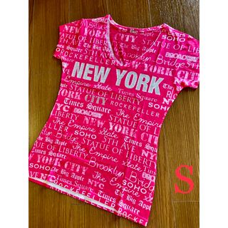 ラインストーン New York Tシャツ新品　S(Tシャツ/カットソー(半袖/袖なし))