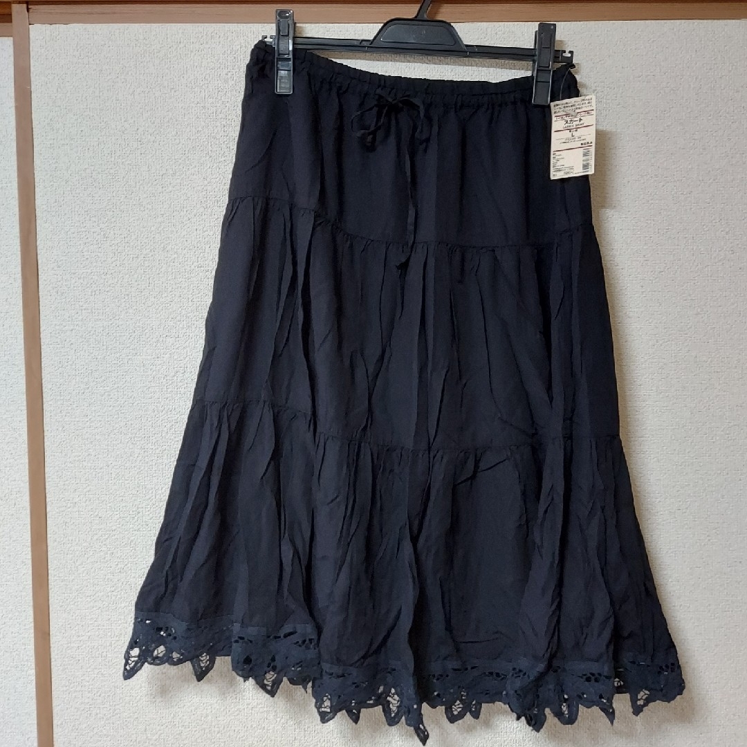 MUJI (無印良品)(ムジルシリョウヒン)の無印良品　ミモレ丈ティアードスカート　Lサイズ　レディース レディースのスカート(ひざ丈スカート)の商品写真