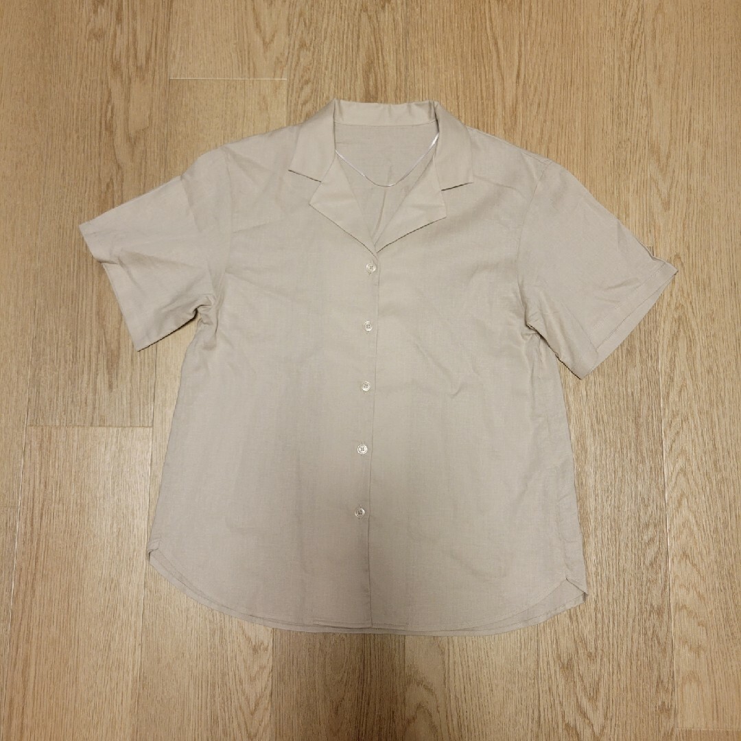 GU(ジーユー)のGU　リネンブレンドオープンカラーシャツ レディースのトップス(シャツ/ブラウス(半袖/袖なし))の商品写真