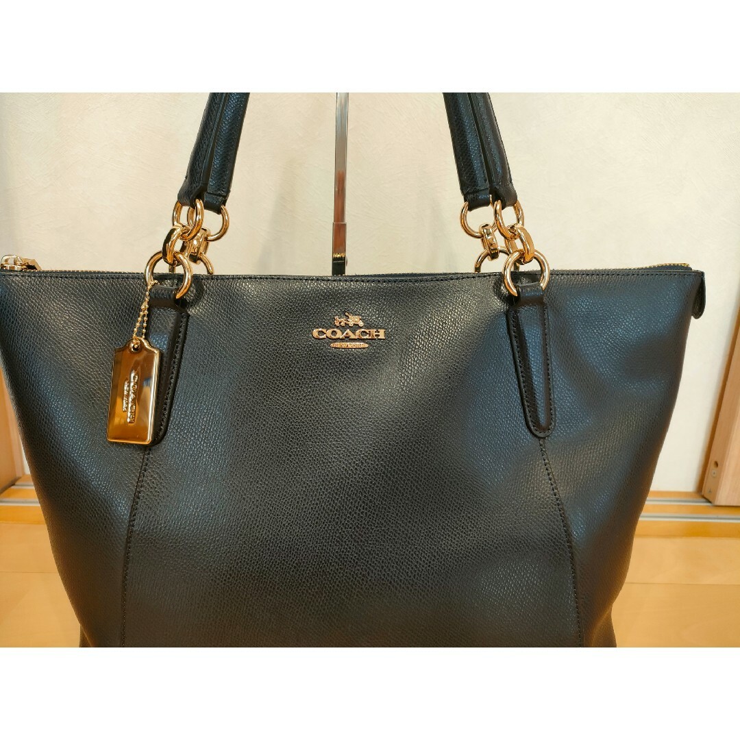 ☆美品☆コーチ COACH トートバッグ A4可能 レザー 濃紺-