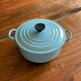 ルクルーゼ(LE CREUSET)のサテンブルー ル・クルーゼ ココット ロンド 20  廃盤色(鍋/フライパン)