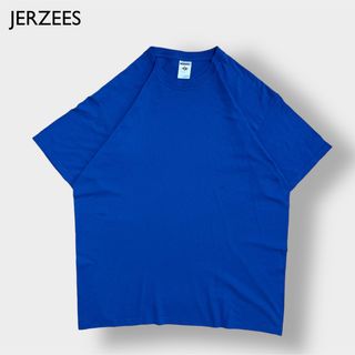 ジャージーズ(JERZEES)の【JERZEES】無地 Tシャツ XL ビッグサイズ プレーン ブルー US古着(Tシャツ/カットソー(半袖/袖なし))