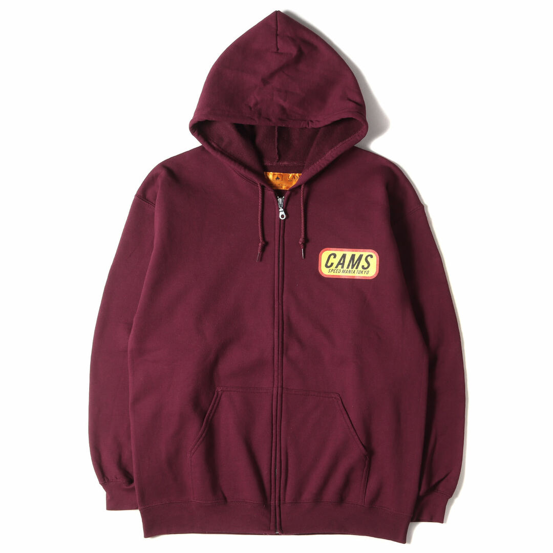 CHALLENGER チャレンジャー パーカー サイズ:L 21AW SAMS サムズ ロゴプリント ジップ スウェット フーディー CAMS ZIP HOODIE バーガンディー トップス 【メンズ】【美品】