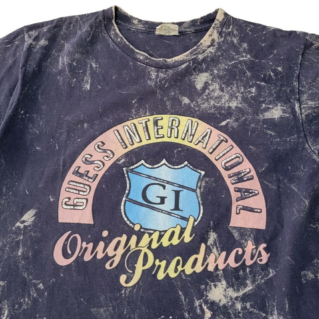 GUESS(ゲス)の【激レア】1997年 アメリカ製 ゲス GUESS ブリーチ加工 ロゴTシャツ メンズのトップス(Tシャツ/カットソー(半袖/袖なし))の商品写真