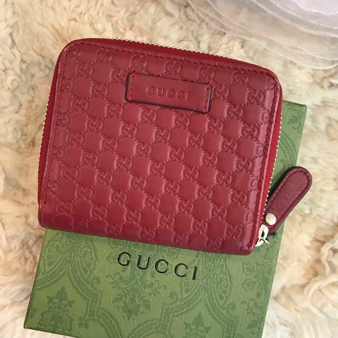 Gucci - GUCCI マイクロ・グッチシマ コンパクト財布 二つ折り レザー