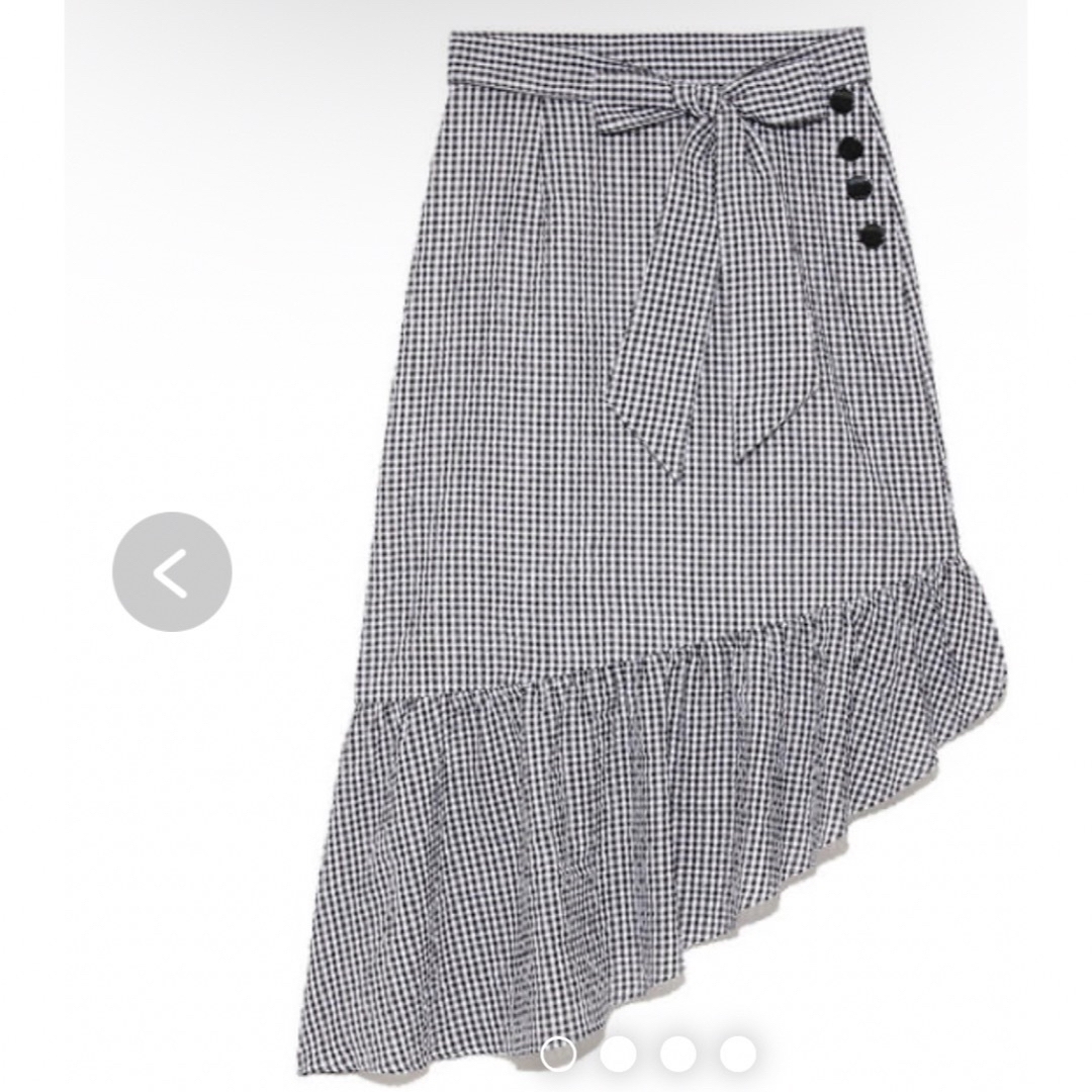 Lily Brown(リリーブラウン)のアシンメトリーミディスカート レディースのスカート(ひざ丈スカート)の商品写真
