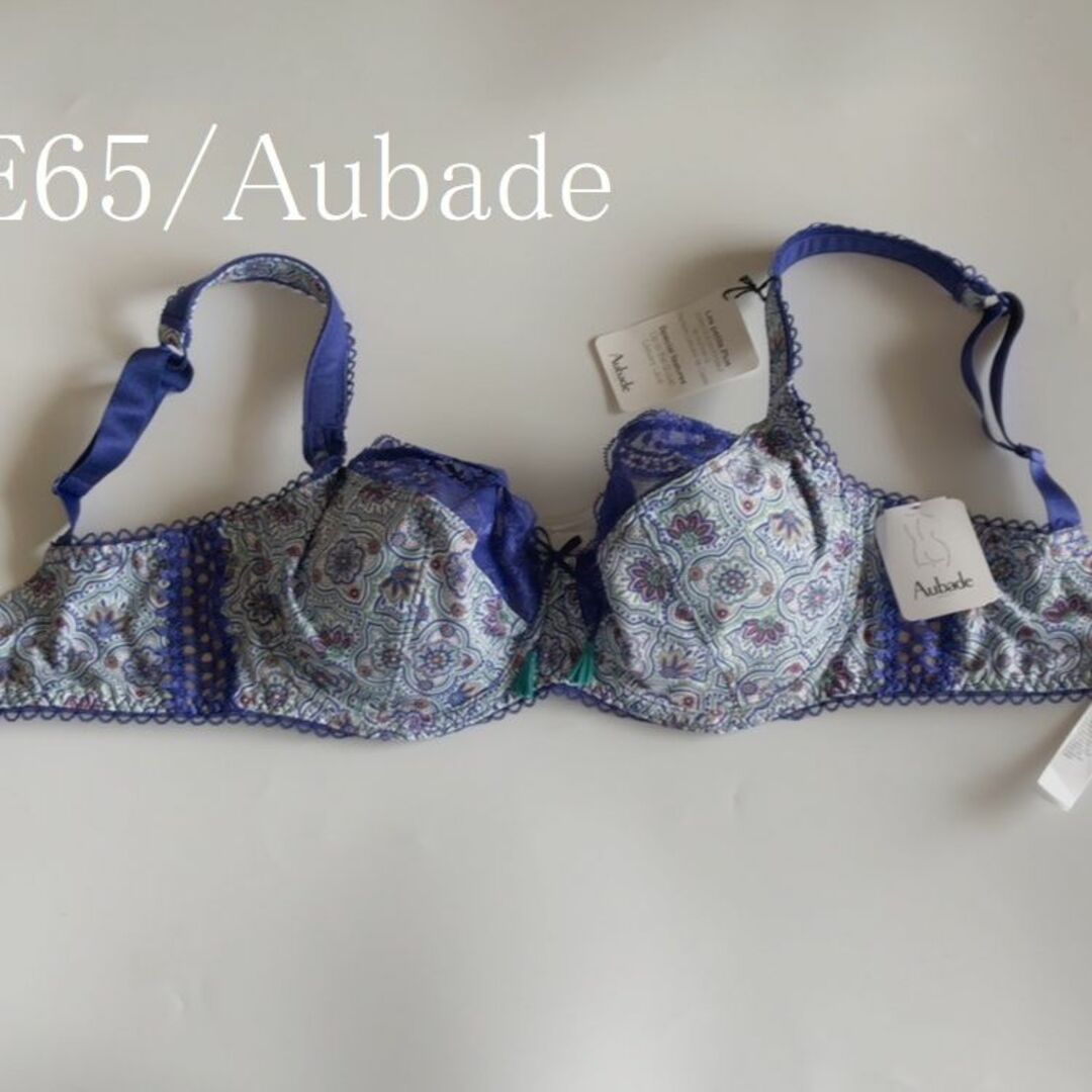 Aubade(オーバドゥ)のE65☆Aubade オーバドゥ　フランス高級下着　3/4カップブラ　ブルー レディースの下着/アンダーウェア(ブラ)の商品写真