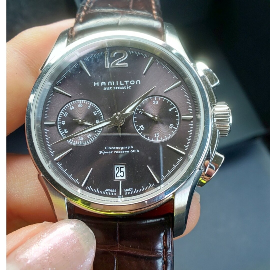 Hamilton(ハミルトン)のGWセール ハミルトンの純正のクロコダイルレザーベルト付き時計です メンズの時計(レザーベルト)の商品写真