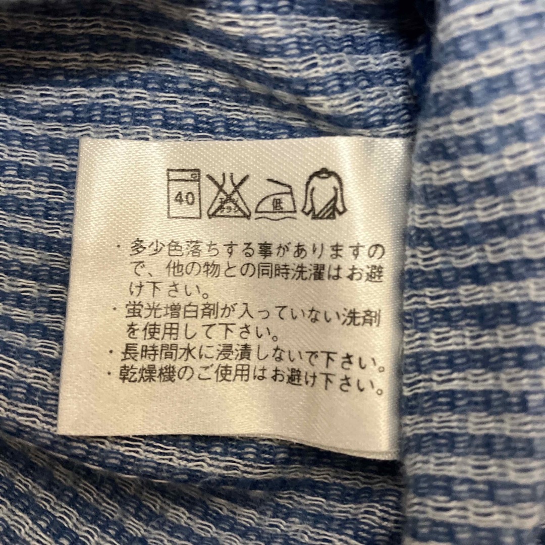 Tシャツ　ブルー　チェック柄 レディースのトップス(Tシャツ(半袖/袖なし))の商品写真