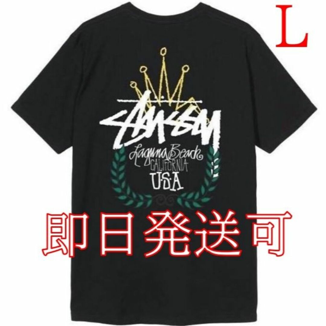 STUSSY LB WREATH STUSSY TEE Lサイズ／黒